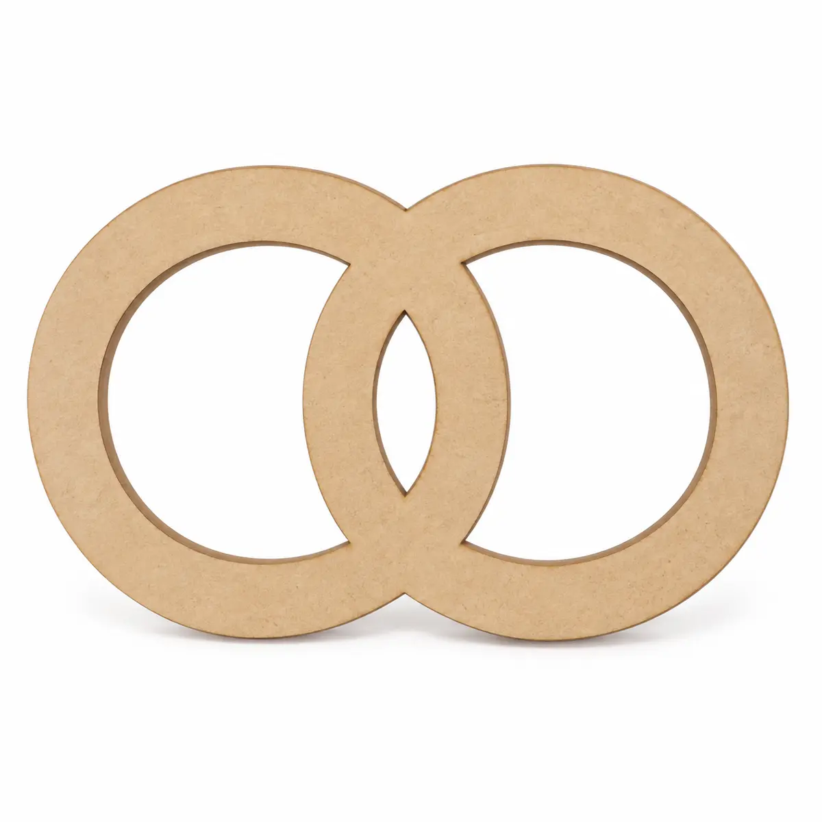 Interlocking Wedding Rings unfinished MDF cutout