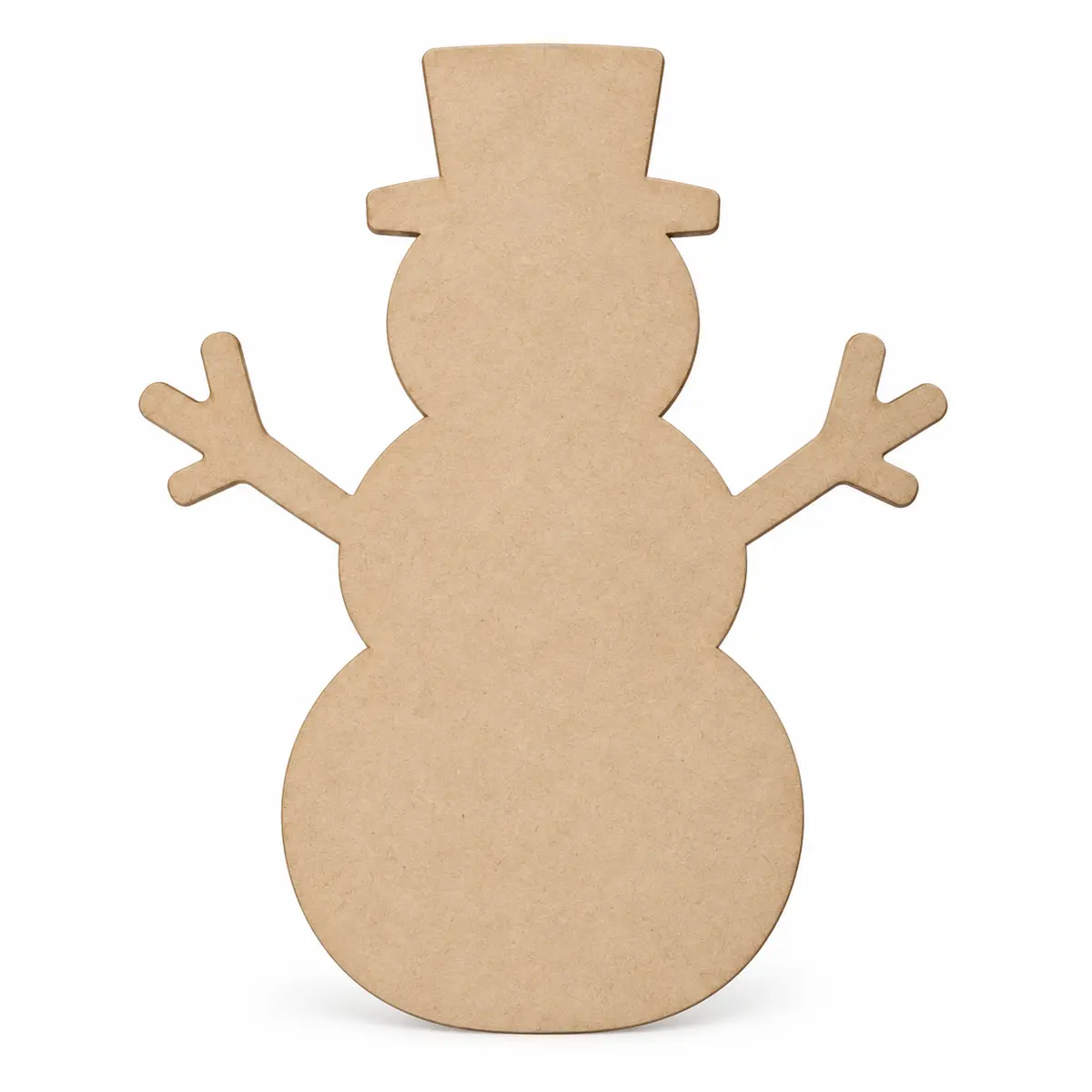 Snowman with Top Hat unfinished MDF cutout