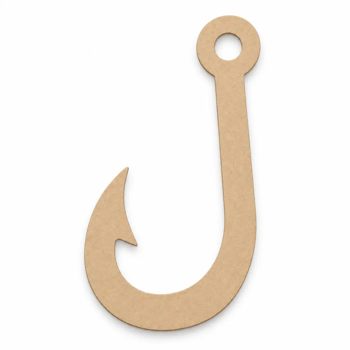 Fishing Hook unfinished MDF cutout