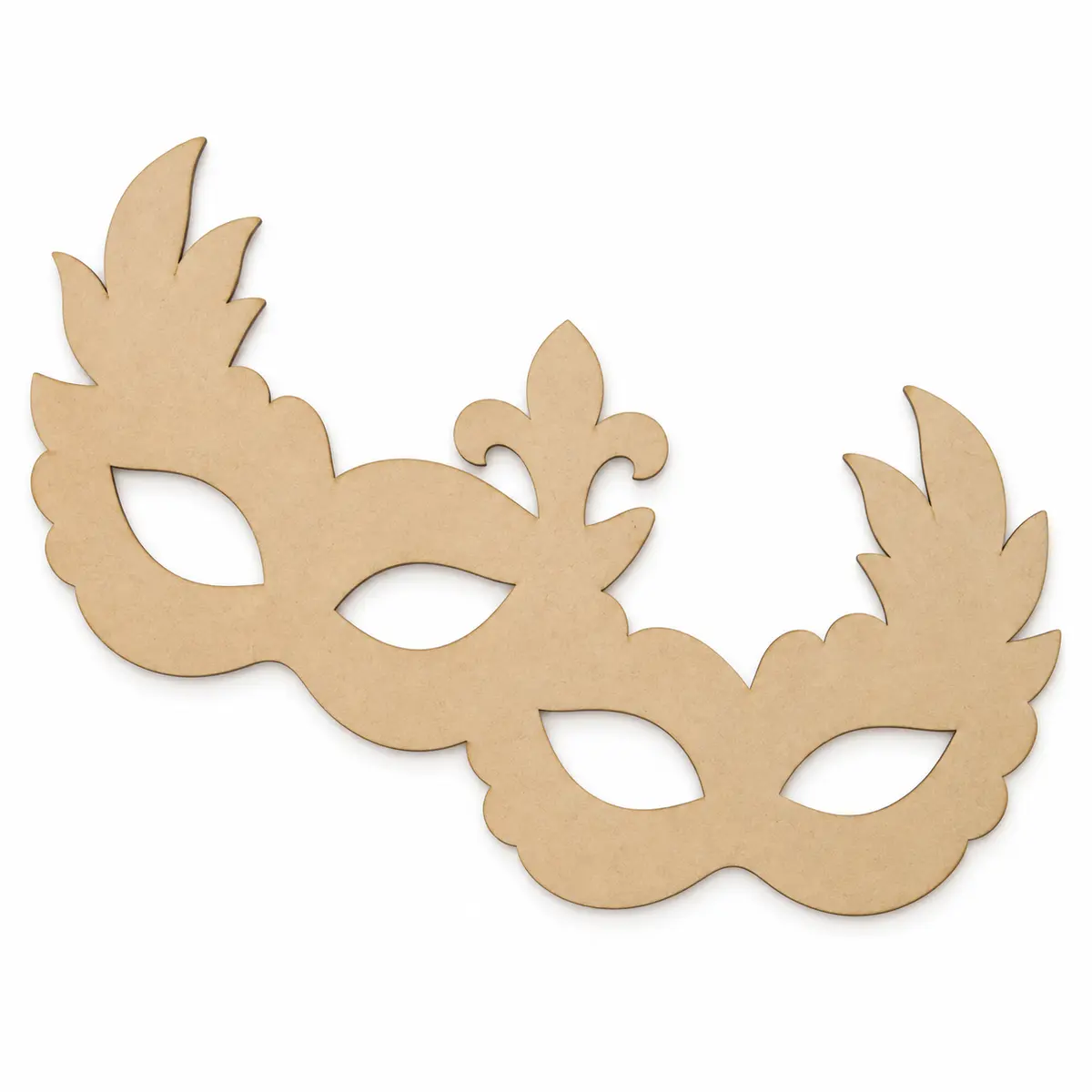 Dual Mardi Gras Masks unfinished MDF cutout