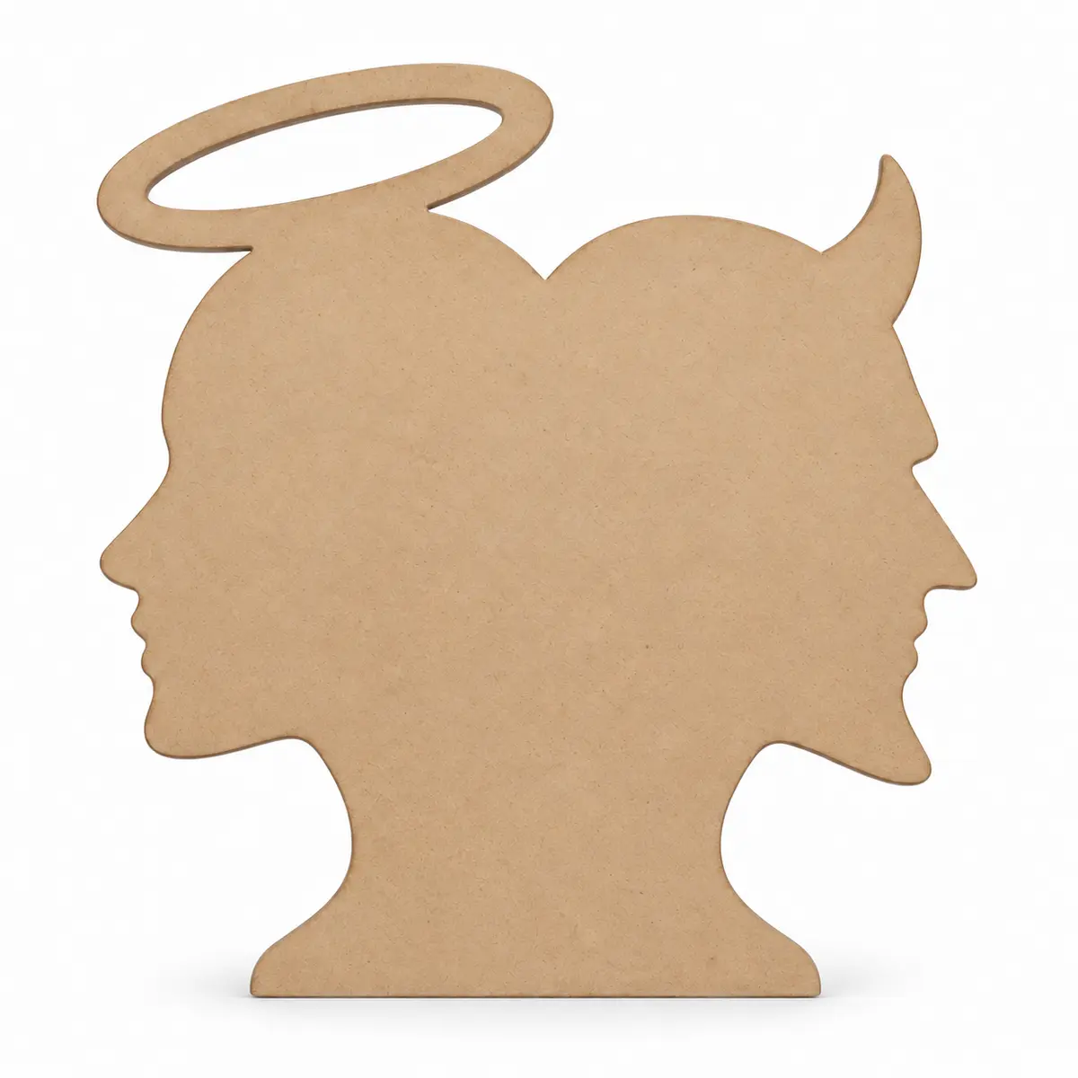 Good and Evil Faces unfinished MDF cutout