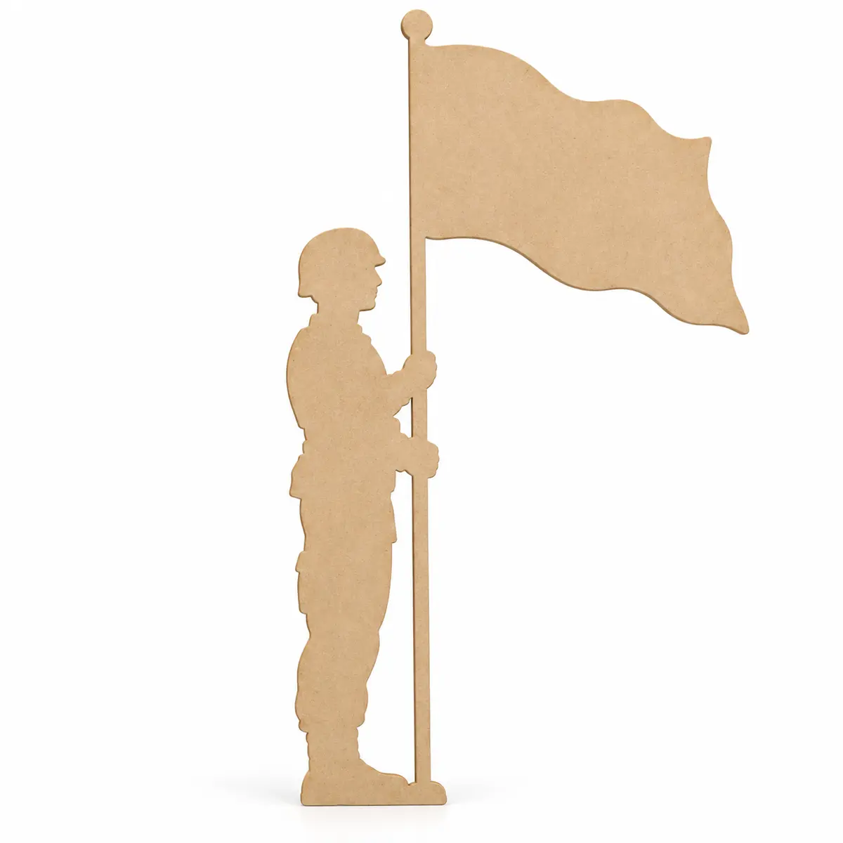 Service Member with Flag unfinished MDF cutout