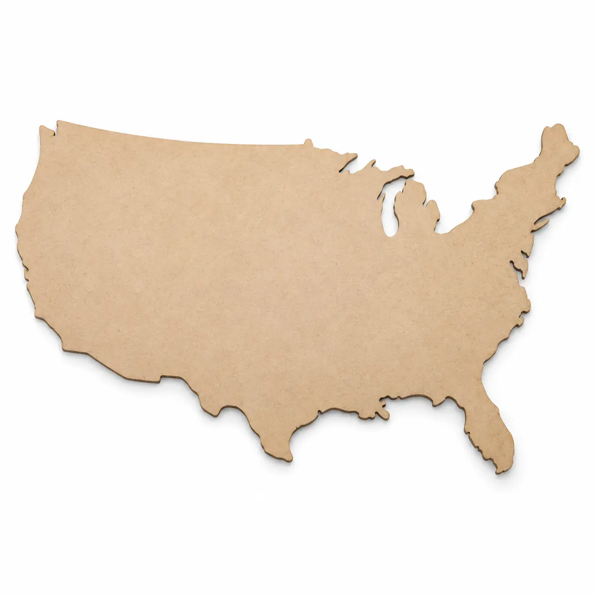 United States Map unfinished MDF cutout