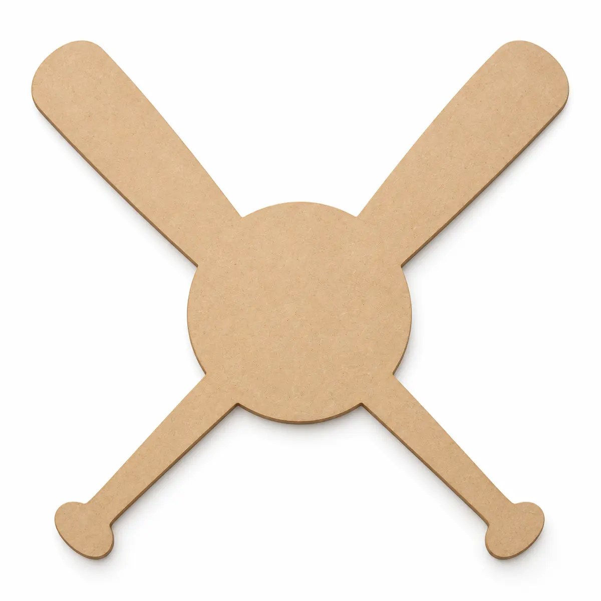 Crossed Baseball Bats with Ball unfinished MDF cutout